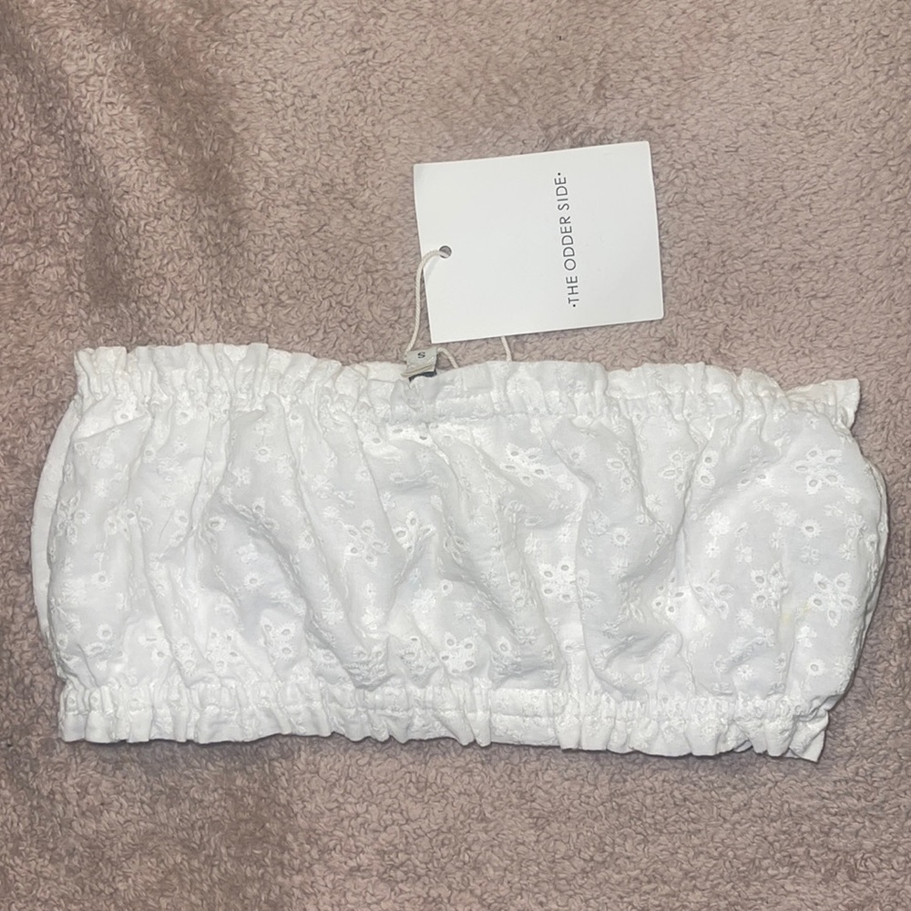 Sexy The Odder Side bandeau/tube top/strapless crop top in size small new, white